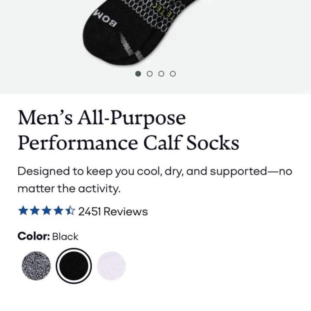 BNWT Bombas Socks Unisex Men’s set of 2 Med and Large available - Picture 4 of 5